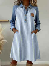 Robe Patchwork Art à motif rayé pour femmes
